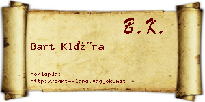 Bart Klára névjegykártya